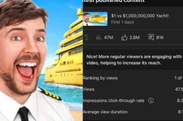 MrBeast Beat Squid Game: “$1 VS $1 Billion Yacht Video” Defeated by a Whopping 5 Million Views in YouTube History in 24 Hours!