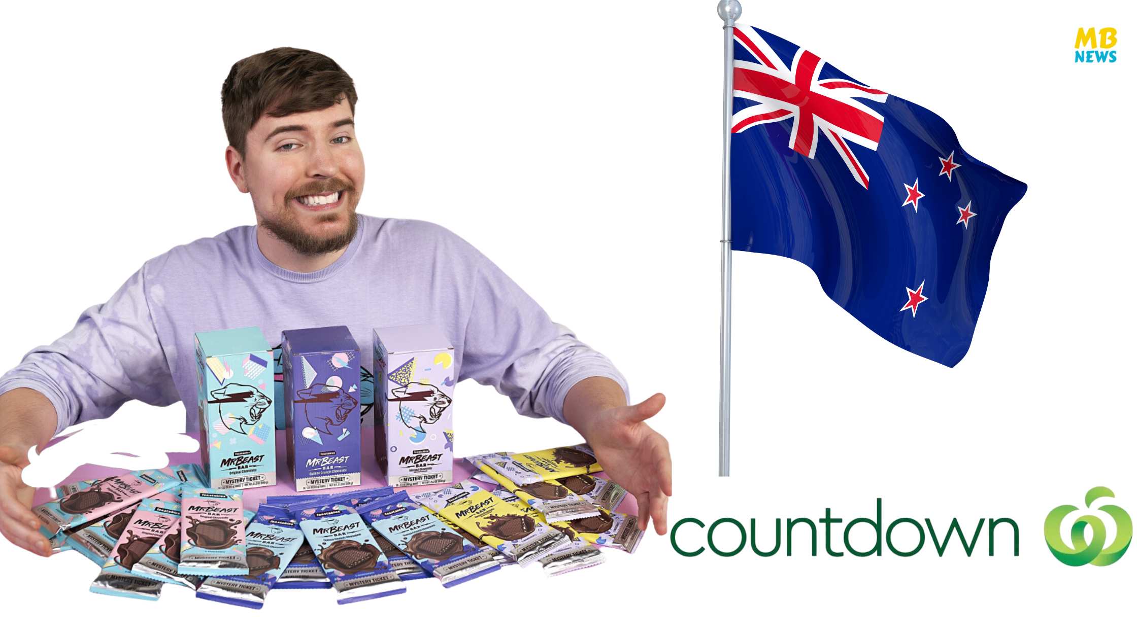 MrBeast's Feastables Now Available in All Countdown Supermarkets Nationwide in New Zealand!